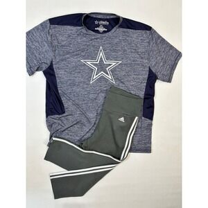 Dallas Cowboys Authentic 2XL‎ T Shirt NFL Football Gray Athletic Fit